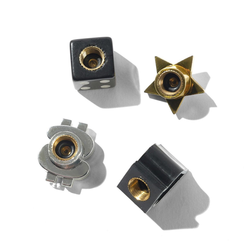 Cash Only Tyre Valve Cap Set - Black