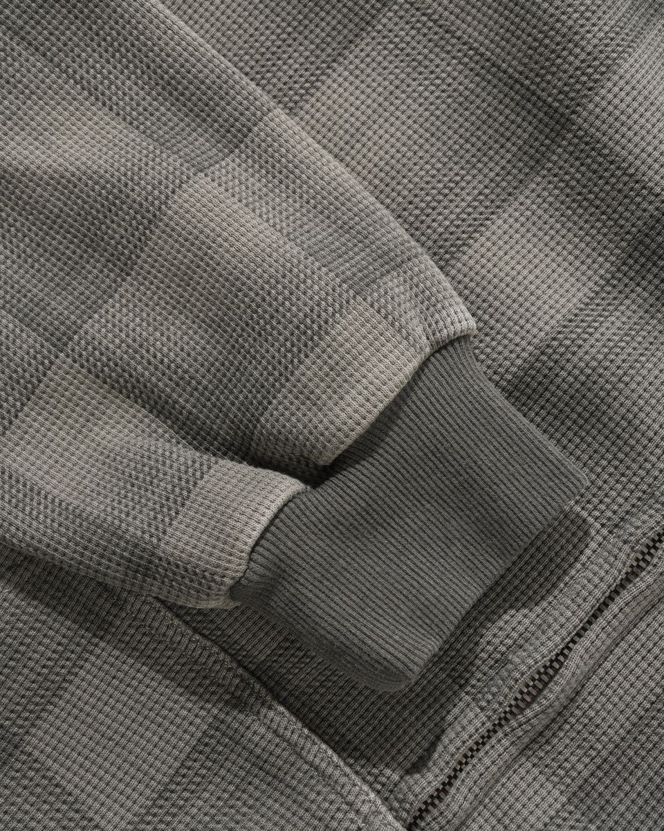 Butter Goods Waffle Zip-Thru Hoodie - Grey Plaid