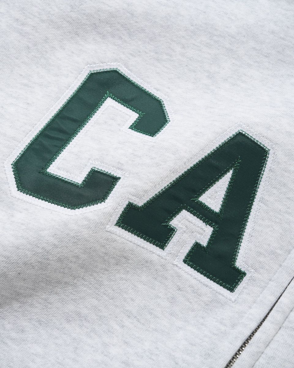 Cash Only Campus Applique Zip Hoodie - Ash