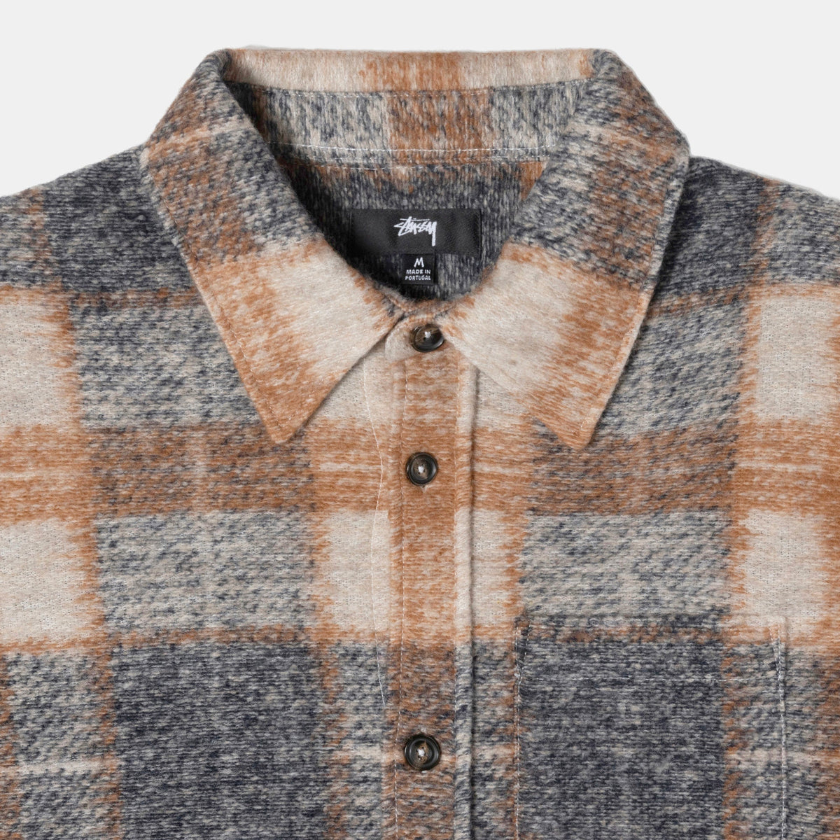 Stussy Plaid Knit Shirt - Navy