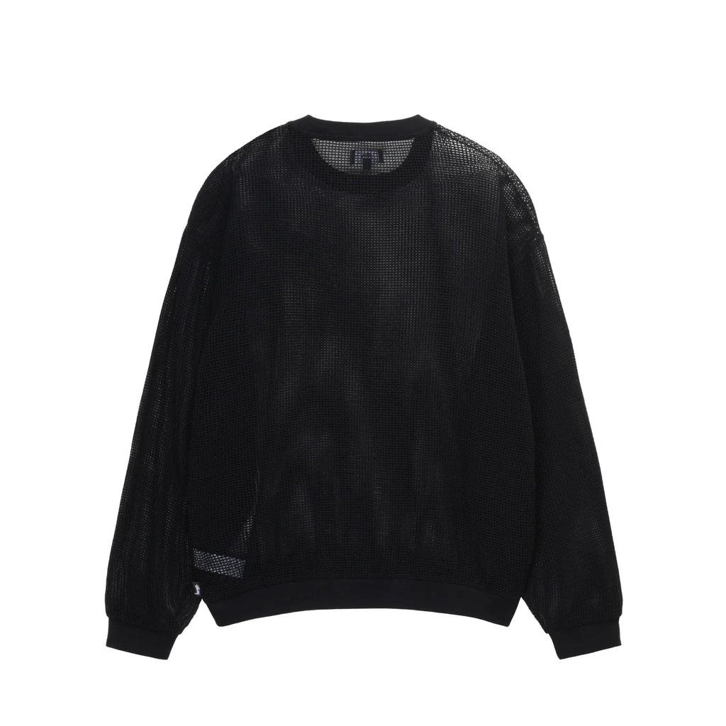 Stussy Cotton Mesh Crew Longsleeve - Black