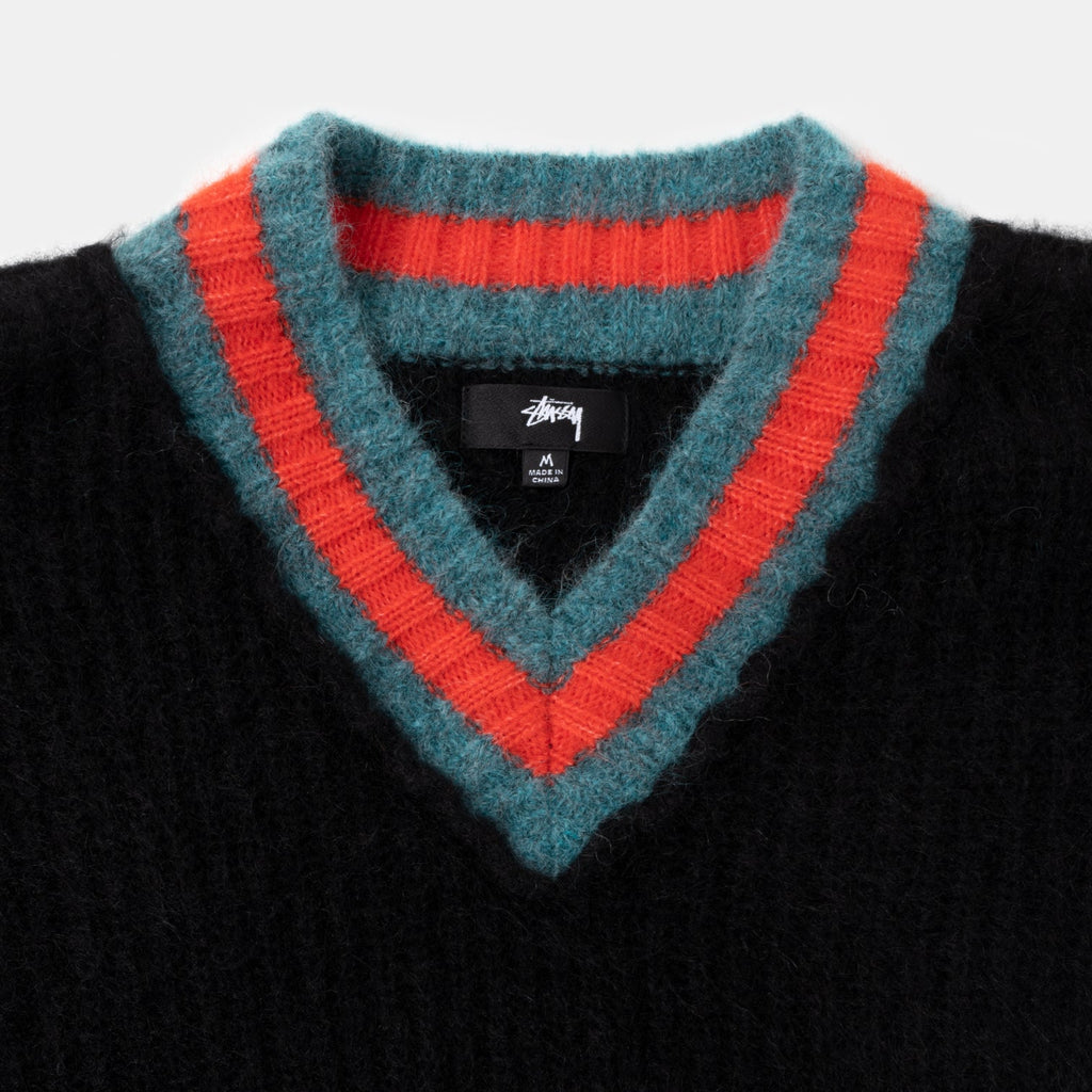 Stussy Mohair Tennis Sweater - Black