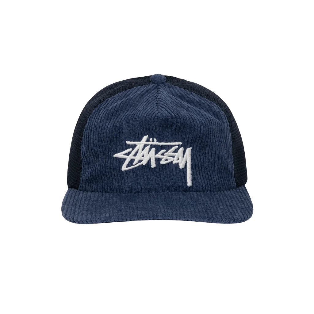 Stussy Corduroy Trucker Cap - Navy