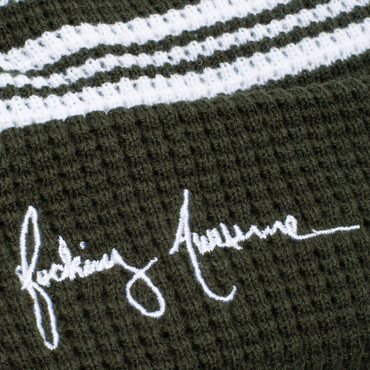 Fucking Awesome Cursive Waffle Cuff Beanie - Green