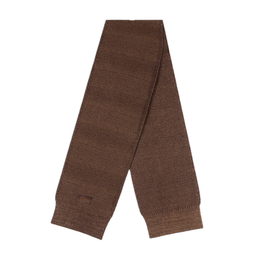 Dime Wave Knit Scarf - Brown