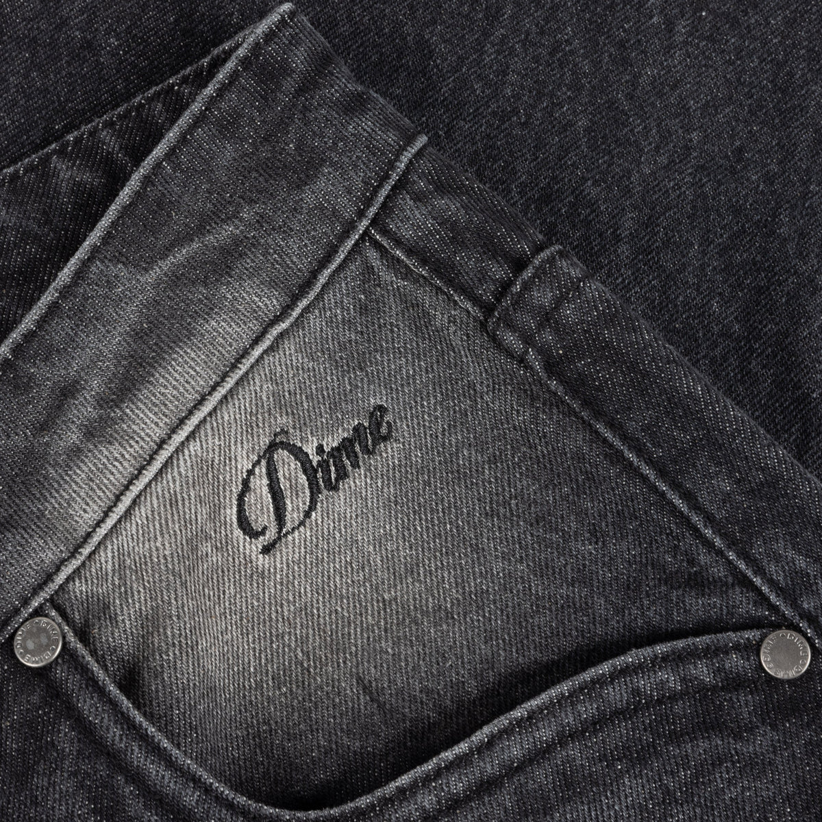 Dime Relaxed Denim Pants - Sandblasted Black