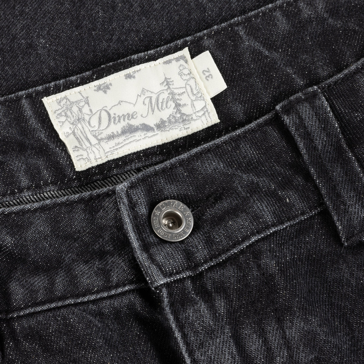Dime Relaxed Denim Pants - Sandblasted Black