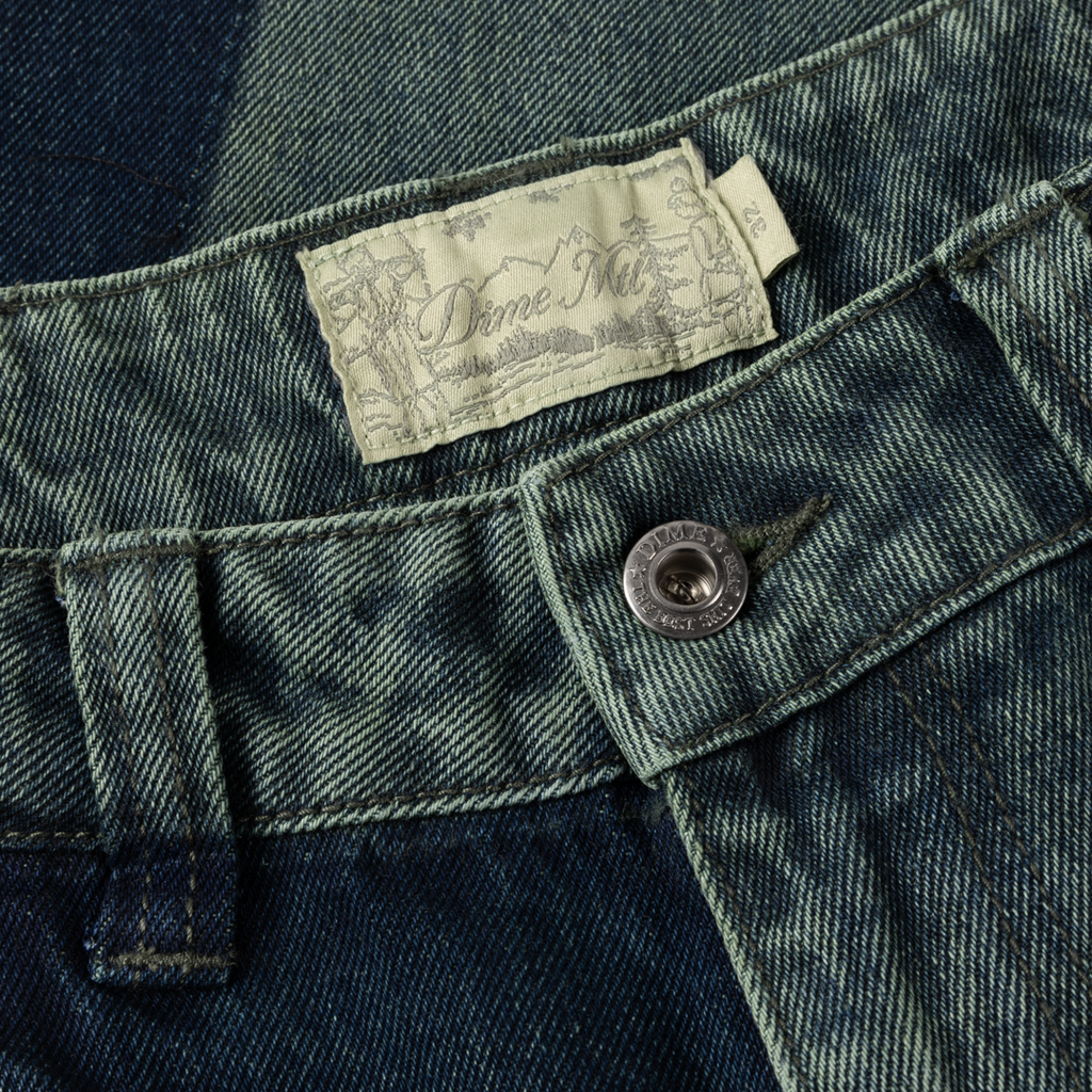 Dime Baggy Denim Pants - Distressed Green