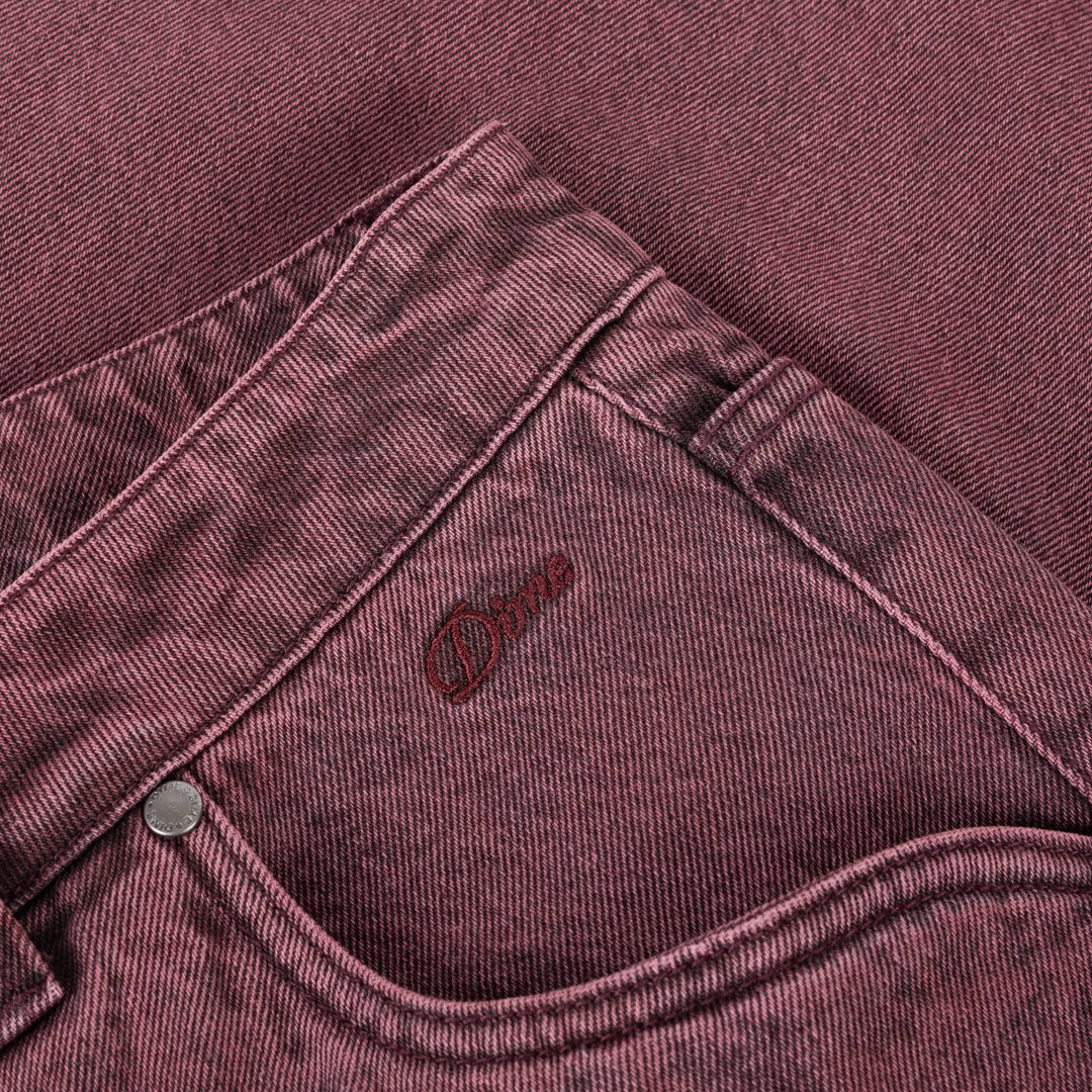 Dime Baggy Denim Pants - Wine Washed