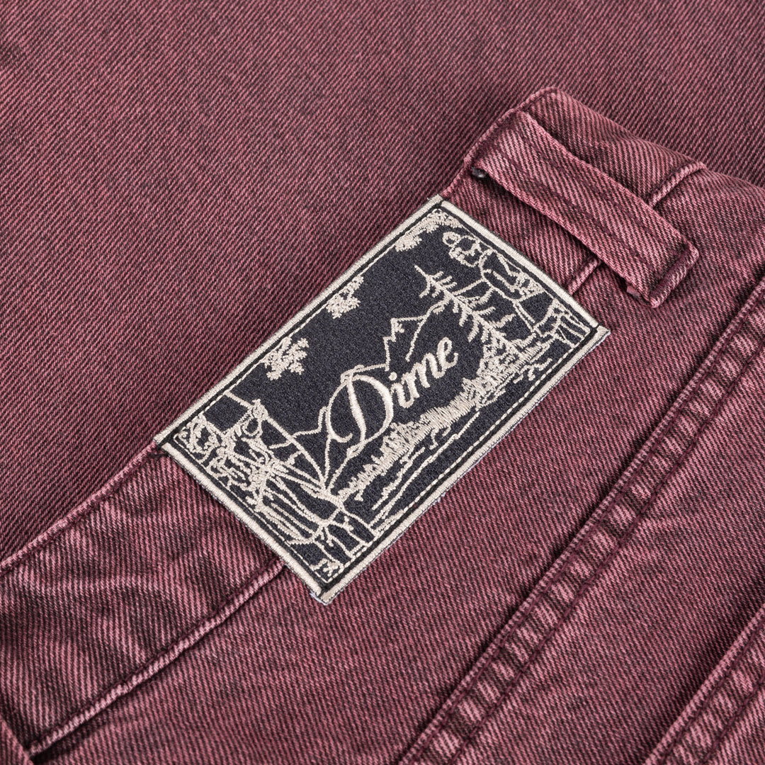 Dime Baggy Denim Pants - Wine Washed