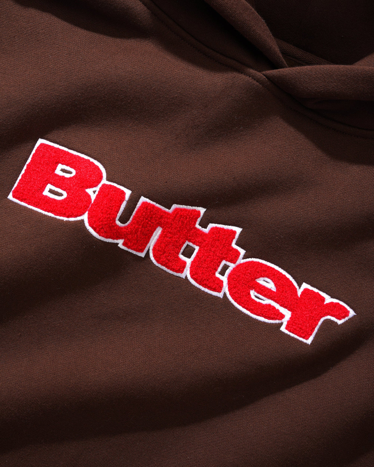 Butter Goods Chenille Logo Hoodie - Chocolate