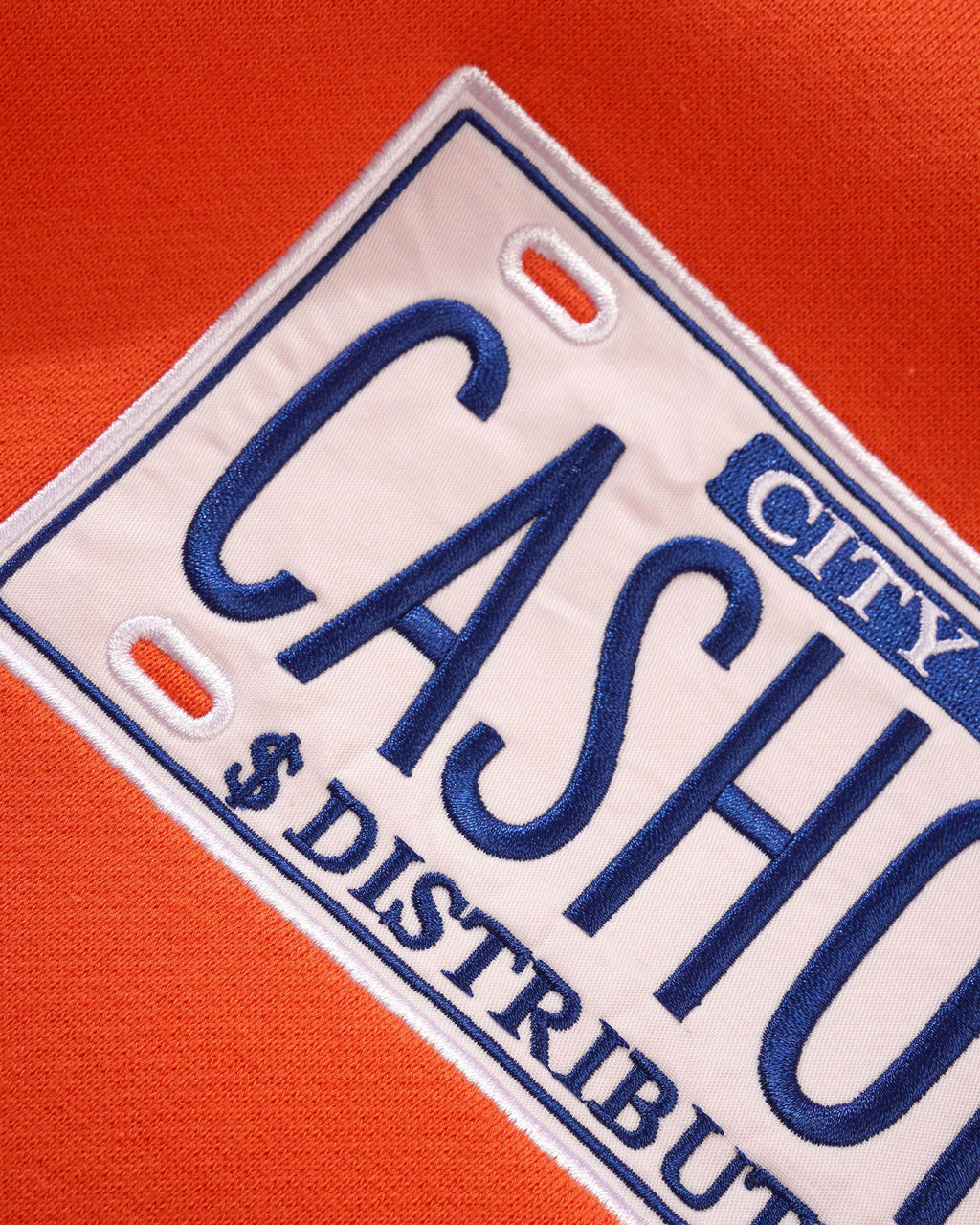 Cash Only License Plate Hoodie - Tangerine