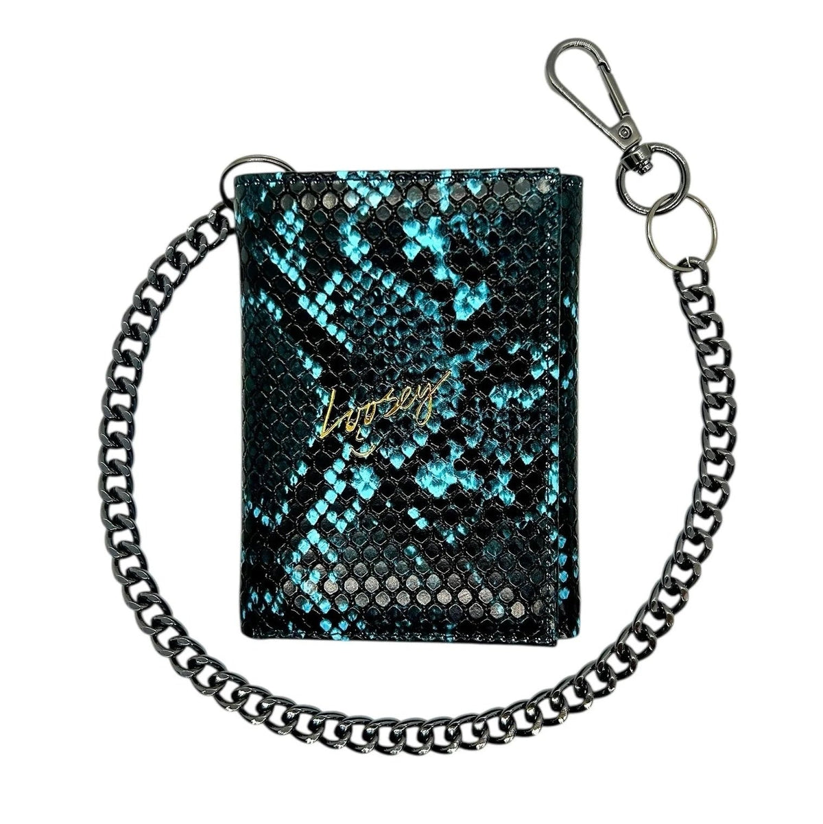 Loosey Snake Skin Chain Gang Wallet - Blue
