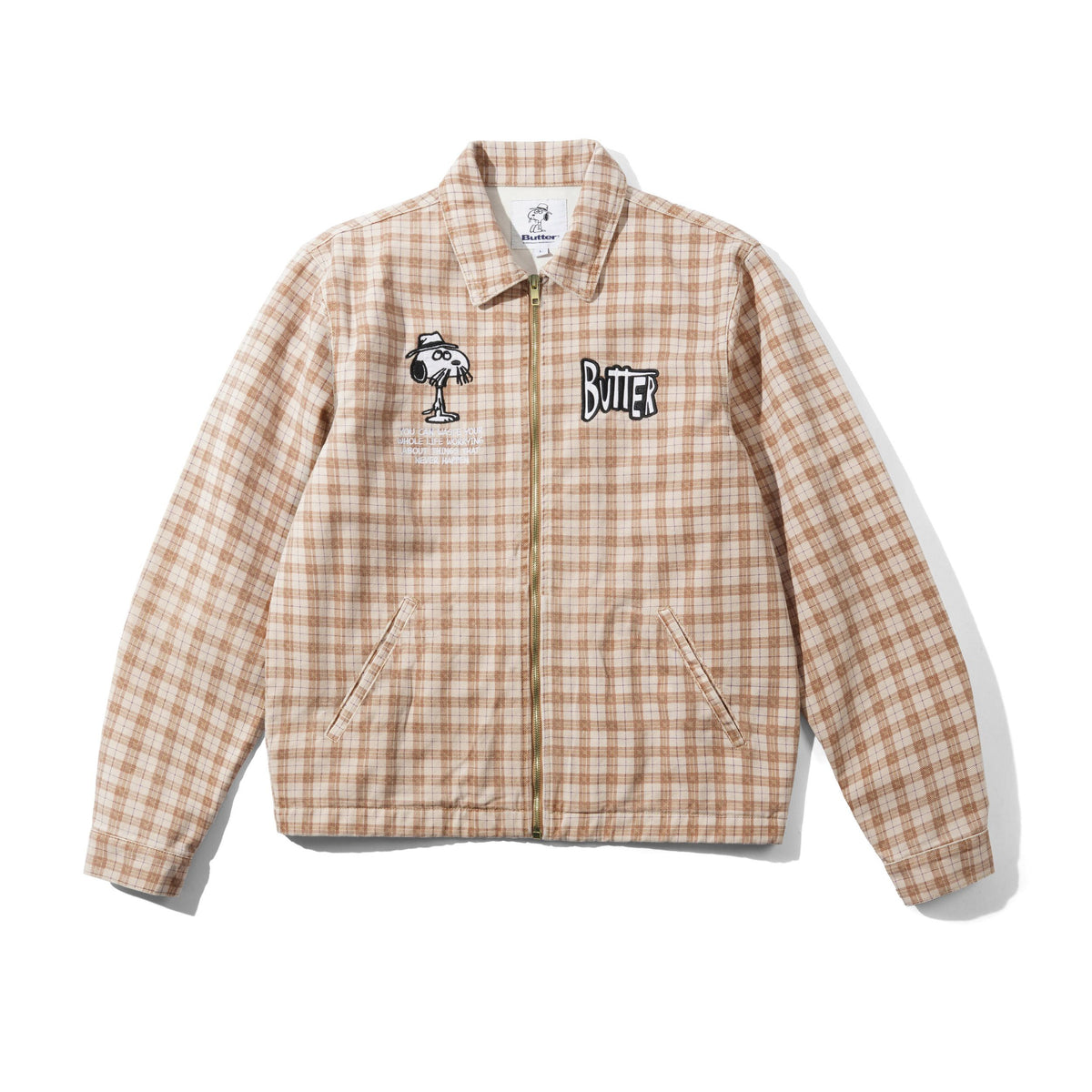 Butter Goods x Peanuts Spike Jacket - Sandstone Plaid