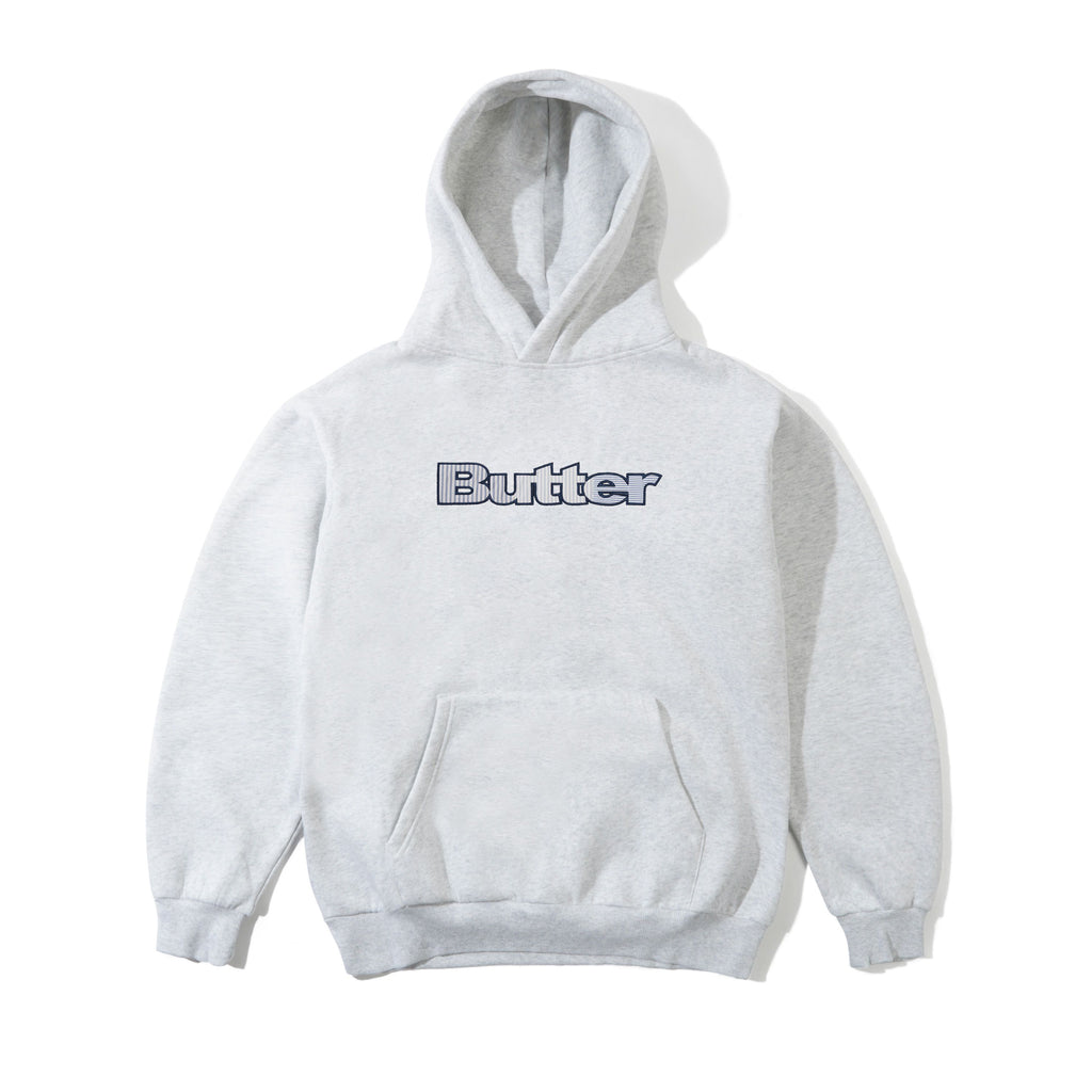 Butter Goods Stripe Logo Applique Hoodie - Ash