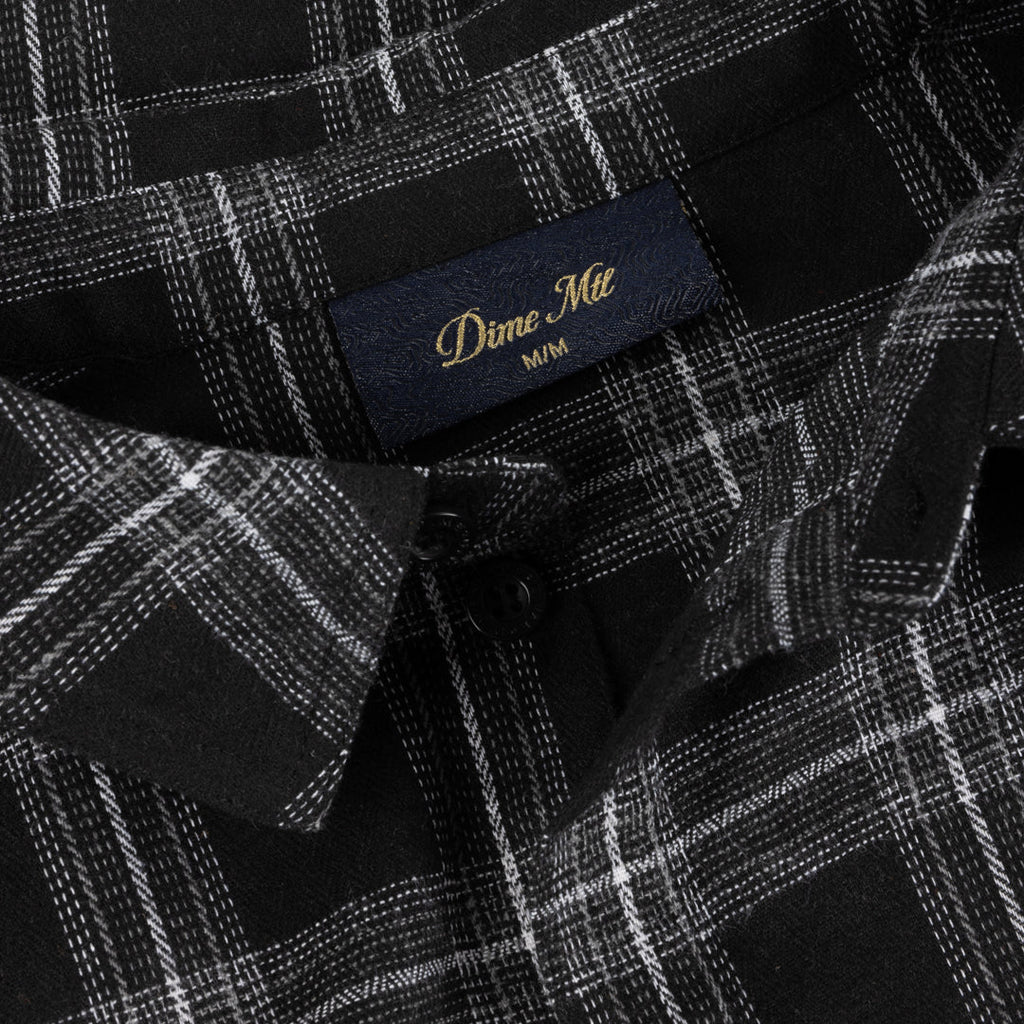 Dime Plaid Flannel Shirt - Black