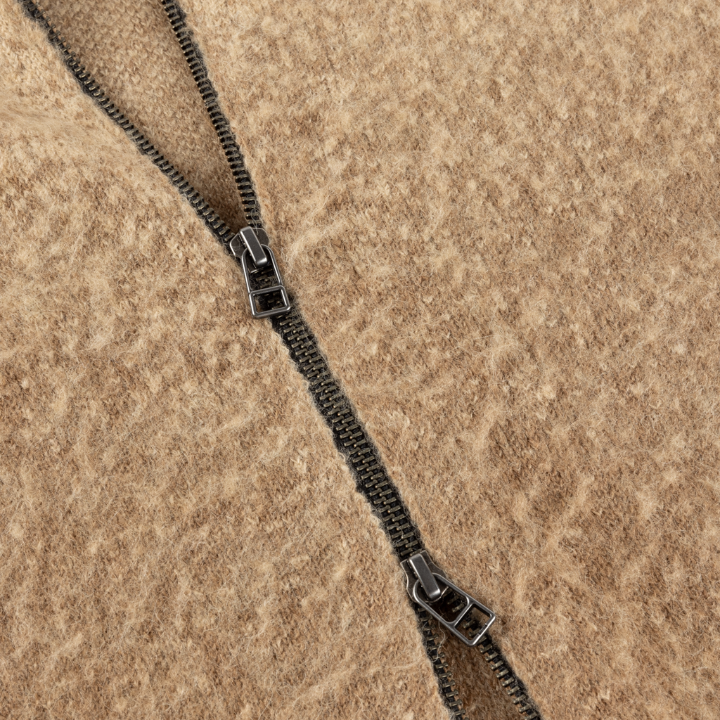 Dime Mohair Double Zip Knit - Camel