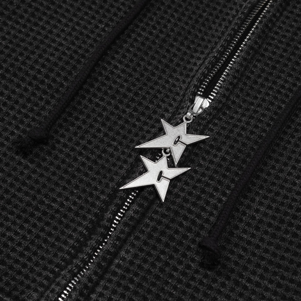 Carpet Company C-Star Double Zip Thermal Hoodie - Black