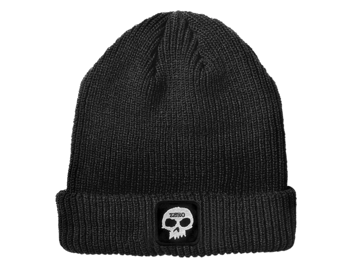 Zero Skull Patch Beanie - Black